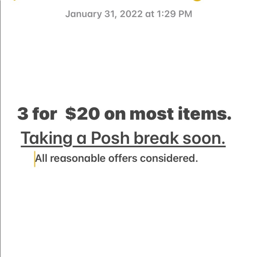 ❤️3 for $20 most items. Make an offer!